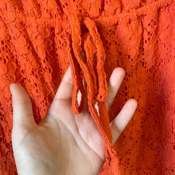 Red/Orange Laundry Size Small Stretchy Textured Dress B1 - Picture 2 of 5